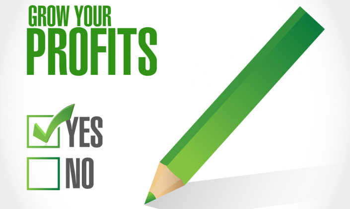 grow your profits check mark sign concept illustration design graphic